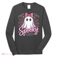 Spooky Ghost Pink Coquette Halloween Cute Long Sleeve Shirt thumb 0