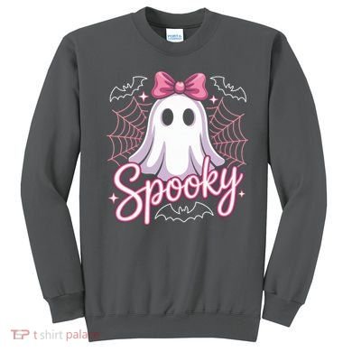 Spooky Ghost Pink Coquette Halloween Cute Sweatshirt