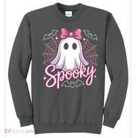 Spooky Ghost Pink Coquette Halloween Cute Sweatshirt thumb 0