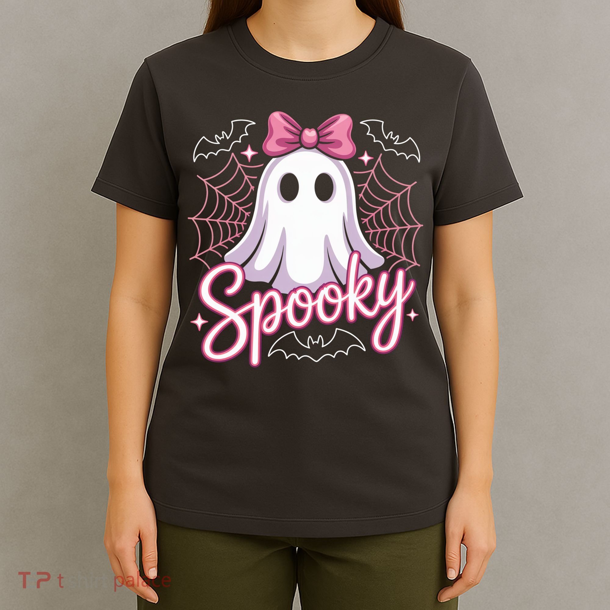 Spooky Ghost Pink Coquette Halloween Cute T-Shirt
