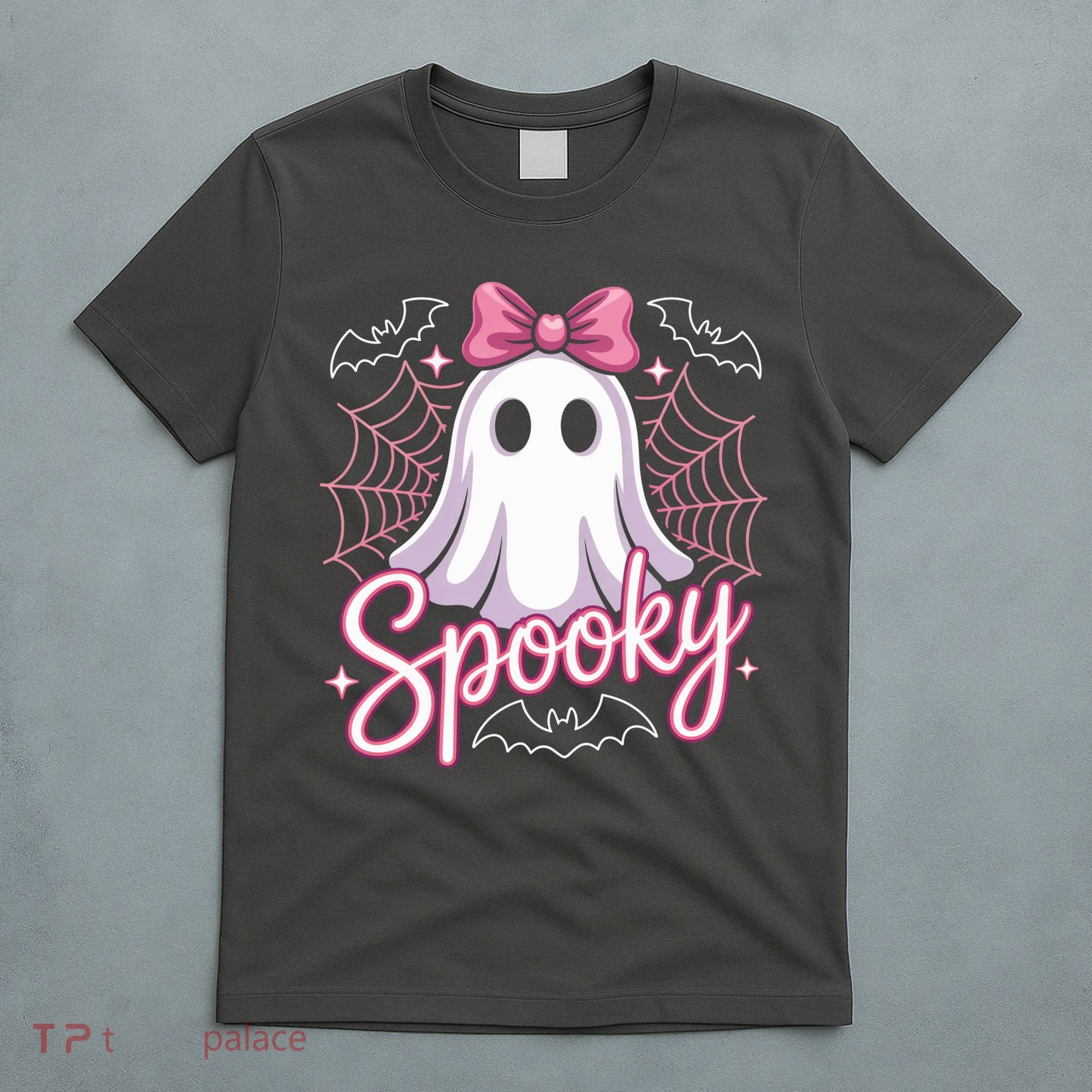 Spooky Ghost Pink Coquette Halloween Cute T-Shirt