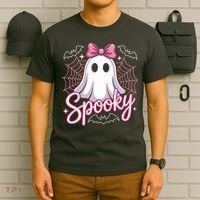 Spooky Ghost Pink Coquette Halloween Cute T-Shirt thumb 6