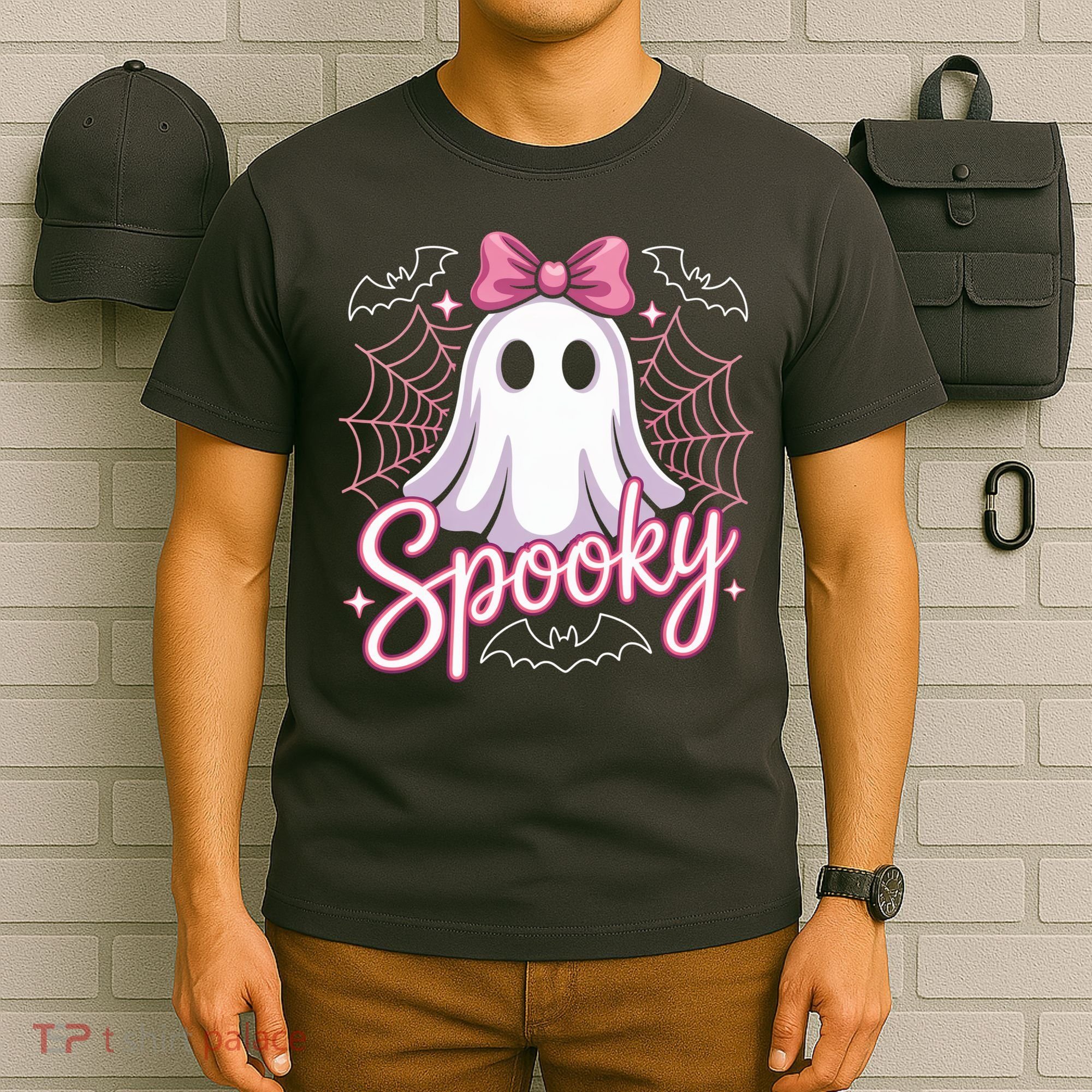 Spooky Ghost Pink Coquette Halloween Cute T-Shirt