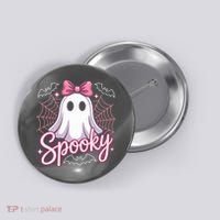 Spooky Ghost Pink Coquette Halloween Cute Button thumb 0