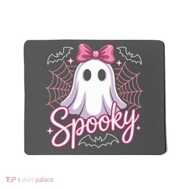 Spooky Ghost Pink Coquette Halloween Cute Mousepad