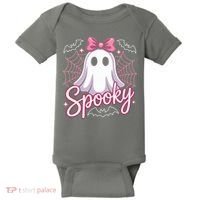 Spooky Ghost Pink Coquette Halloween Cute Baby Bodysuit thumb 0
