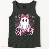 Spooky Ghost Pink Coquette Halloween Cute Tank Top thumb 2