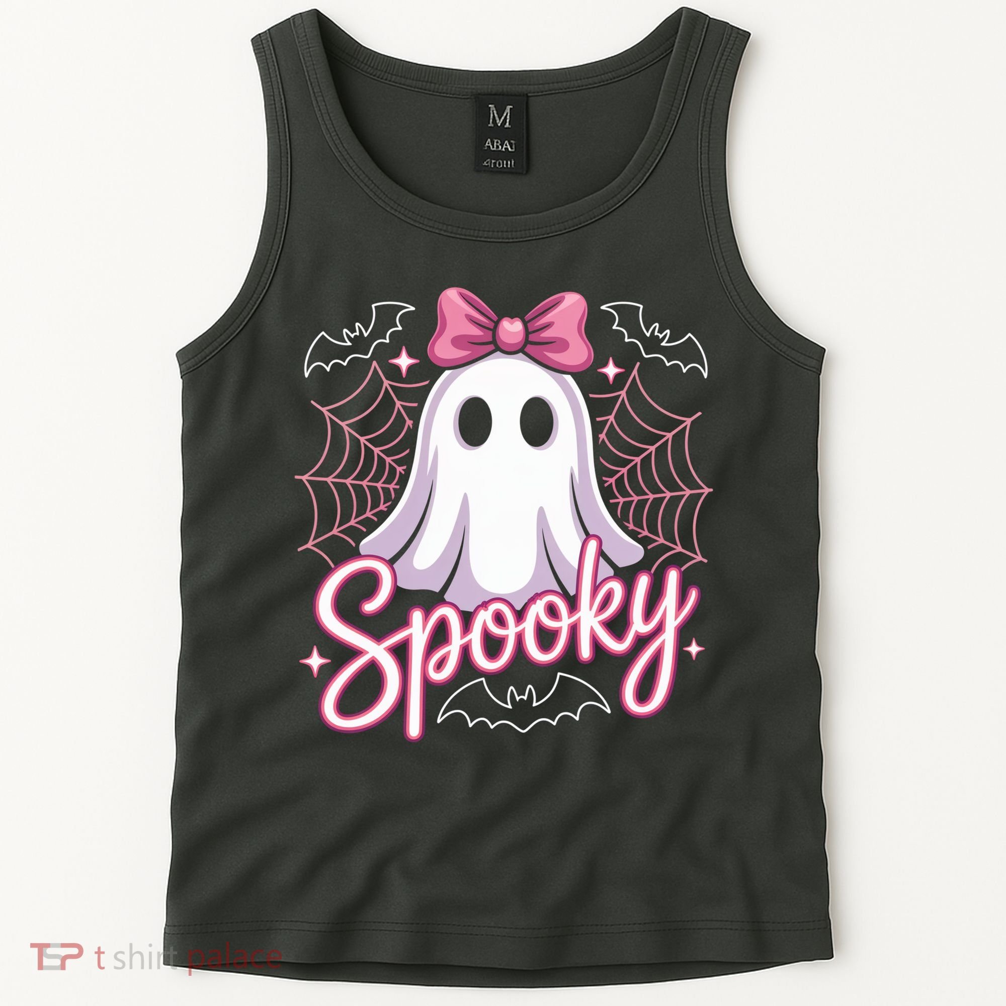 Spooky Ghost Pink Coquette Halloween Cute Tank Top