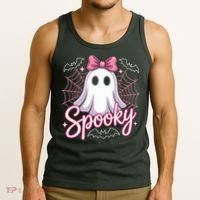 Spooky Ghost Pink Coquette Halloween Cute Tank Top thumb 3