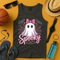Spooky Ghost Pink Coquette Halloween Cute Tank Top thumb 4