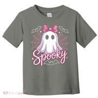 Spooky Ghost Pink Coquette Halloween Cute Toddler T-Shirt thumb 0