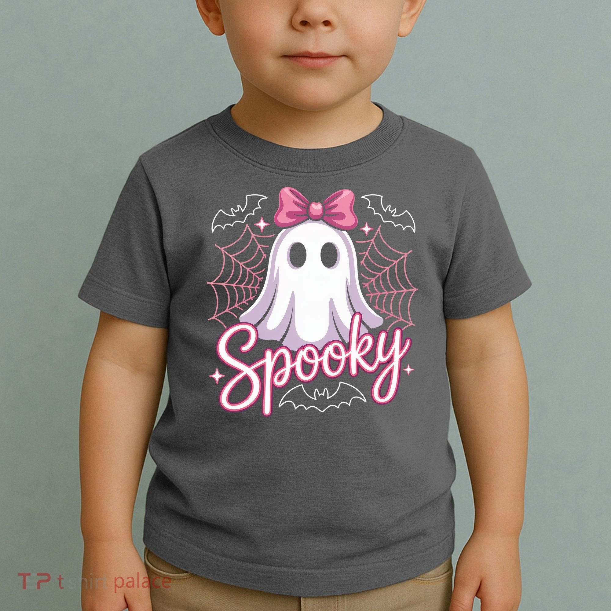 Spooky Ghost Pink Coquette Halloween Cute Toddler T-Shirt