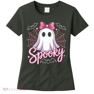 Spooky Ghost Pink Coquette Halloween Cute Women's T-Shirt