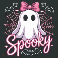Spooky Ghost Pink Coquette Halloween Cute Kids Hoodie thumb 5