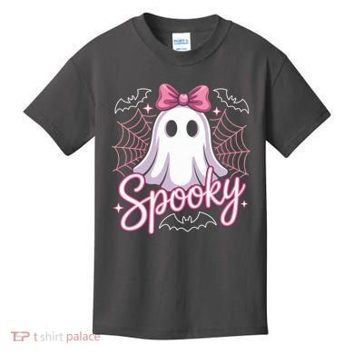 Spooky Ghost Pink Coquette Halloween Cute Kids T-Shirt