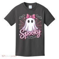 Spooky Ghost Pink Coquette Halloween Cute Kids T-Shirt thumb 0