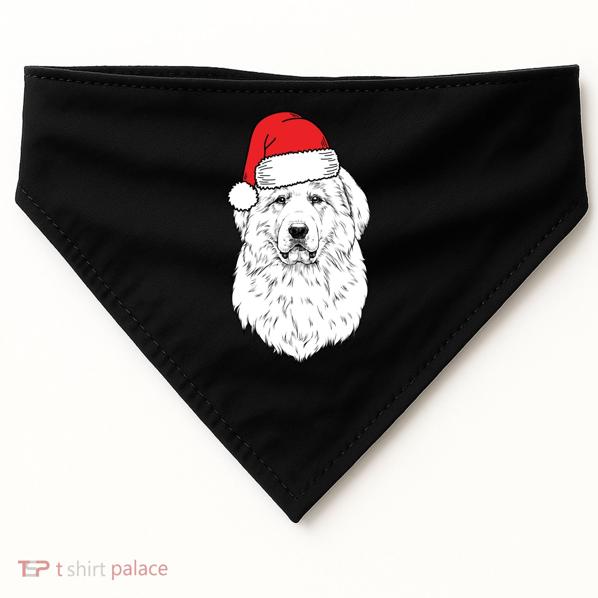 Santa Great Pyrenees Dog Ugly Christmas Meaningful Gift USA-Made Doggie Bandana
