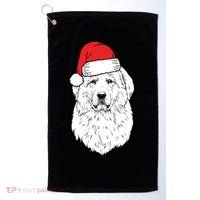 Santa Great Pyrenees Dog Ugly Christmas Meaningful Gift Golf Towel thumb 0