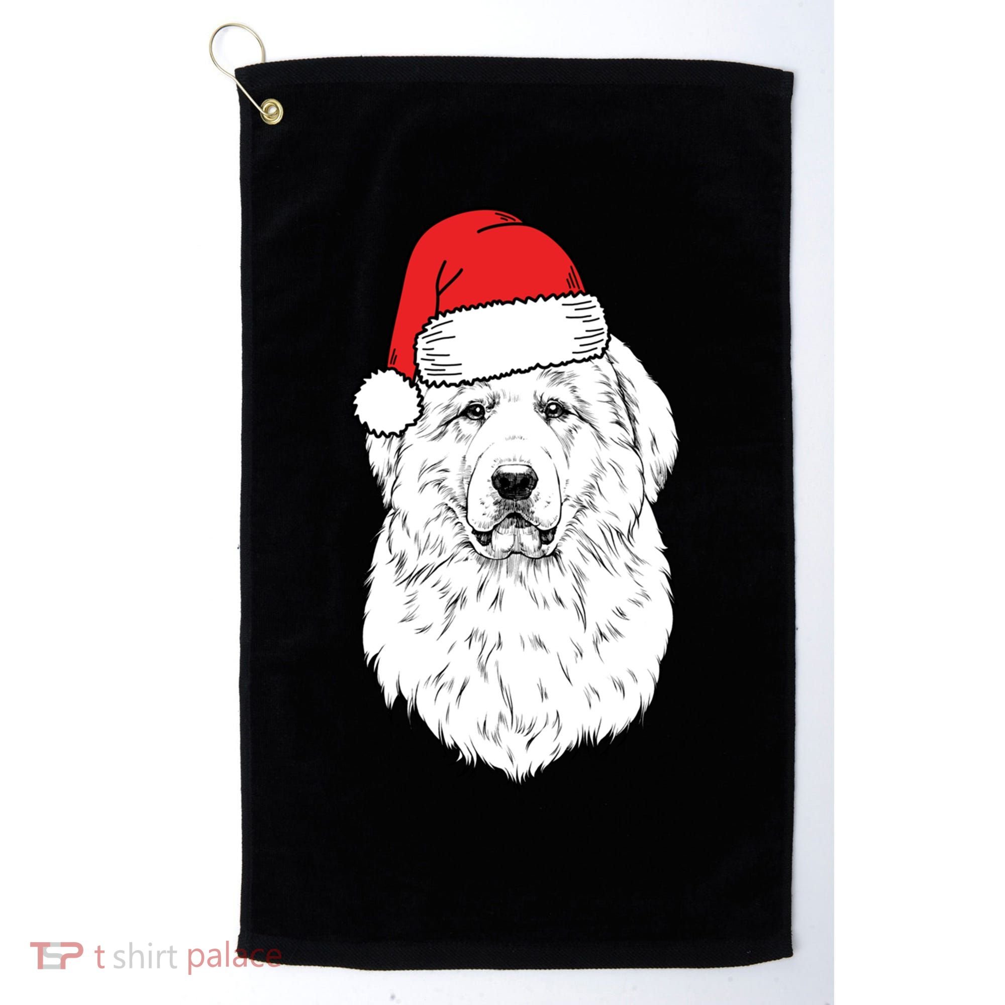 Santa Great Pyrenees Dog Ugly Christmas Meaningful Gift Golf Towel