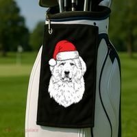 Santa Great Pyrenees Dog Ugly Christmas Meaningful Gift Golf Towel thumb 2