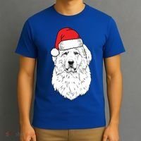 Santa Great Pyrenees Dog Ugly Christmas Meaningful Gift T-Shirt thumb 3