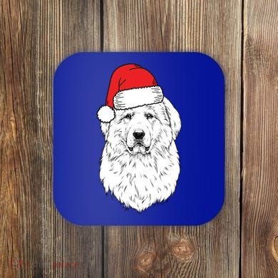 Santa Great Pyrenees Dog Ugly Christmas Meaningful Gift Coaster