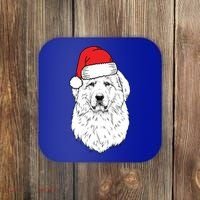 Santa Great Pyrenees Dog Ugly Christmas Meaningful Gift Coaster thumb 0