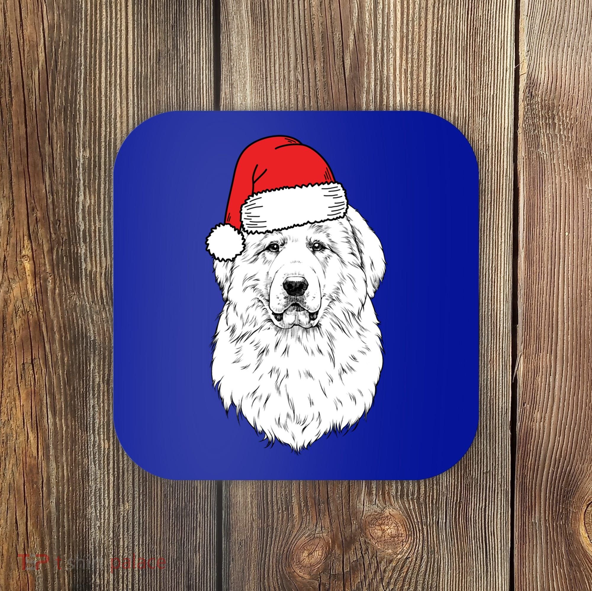 Santa Great Pyrenees Dog Ugly Christmas Meaningful Gift Coaster