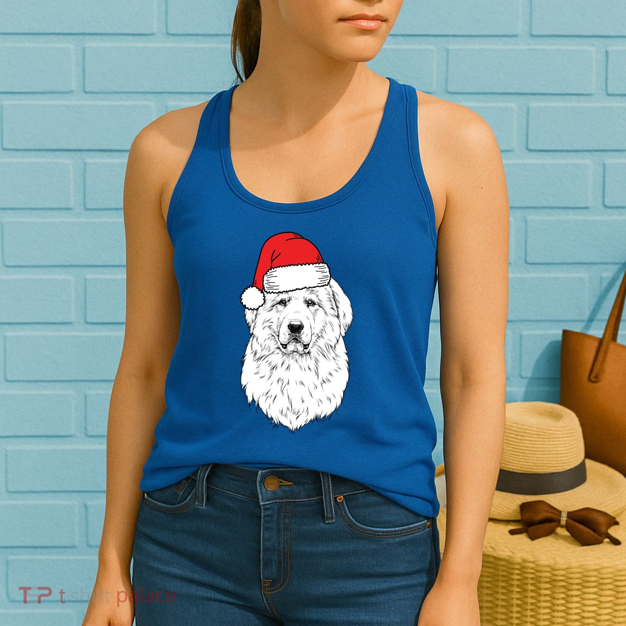 Santa Great Pyrenees Dog Ugly Christmas Meaningful Gift Women's Tank Top