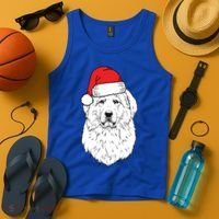 Santa Great Pyrenees Dog Ugly Christmas Meaningful Gift Tank Top thumb 4