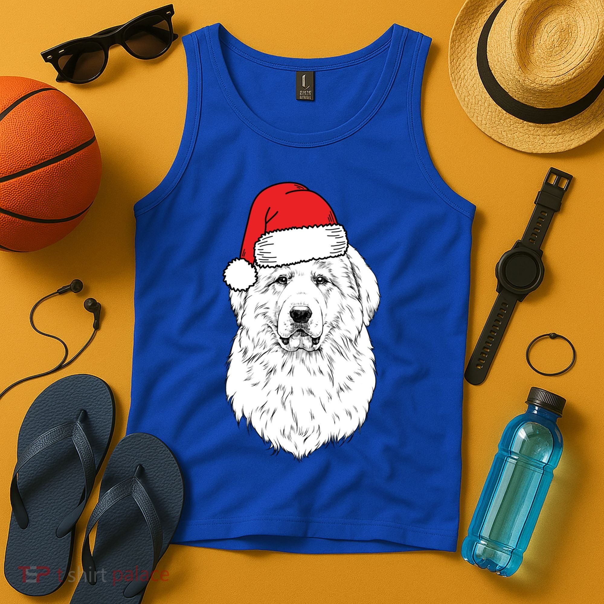 Santa Great Pyrenees Dog Ugly Christmas Meaningful Gift Tank Top