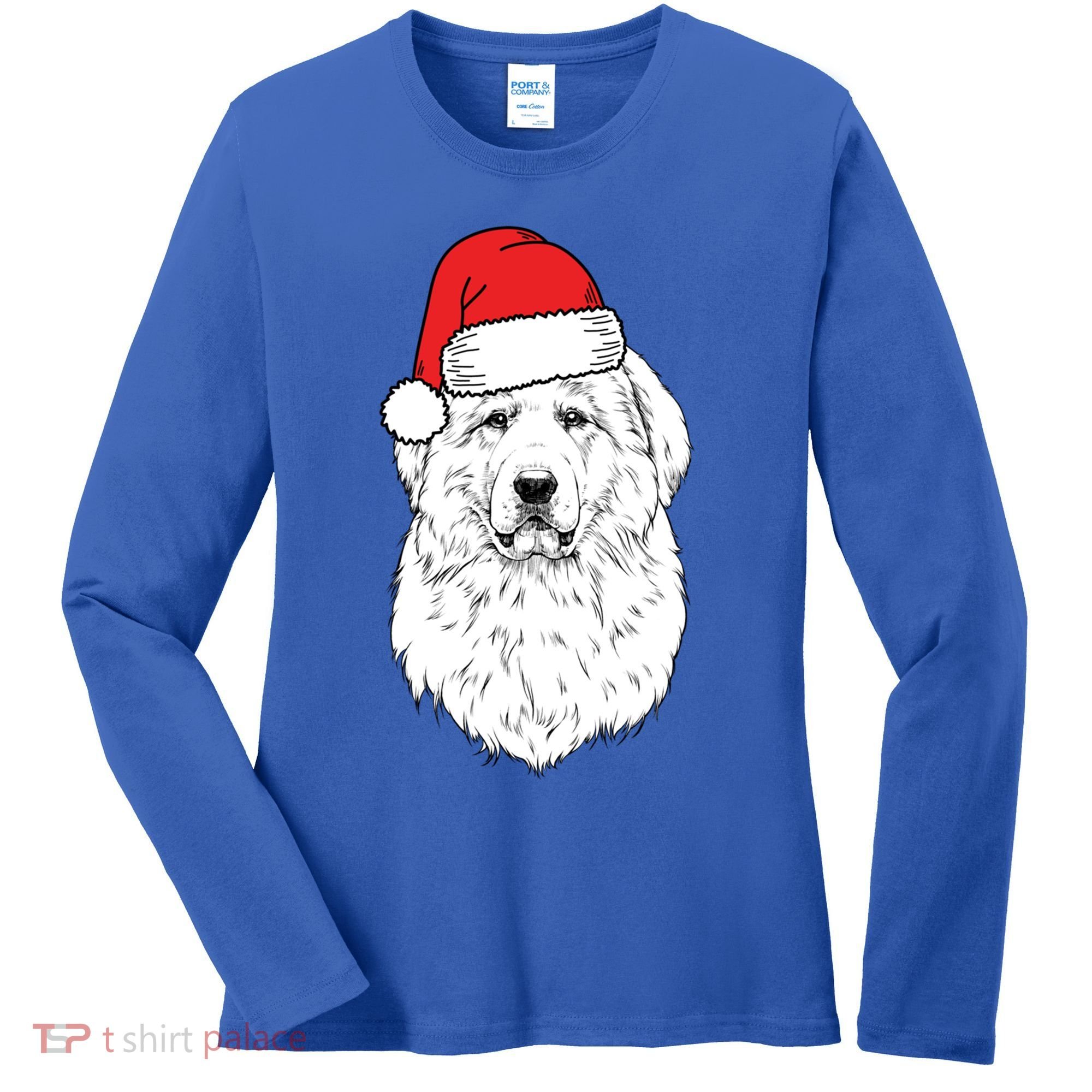 Santa Great Pyrenees Dog Ugly Christmas Meaningful Gift Women's Long Sleeve Shirt
