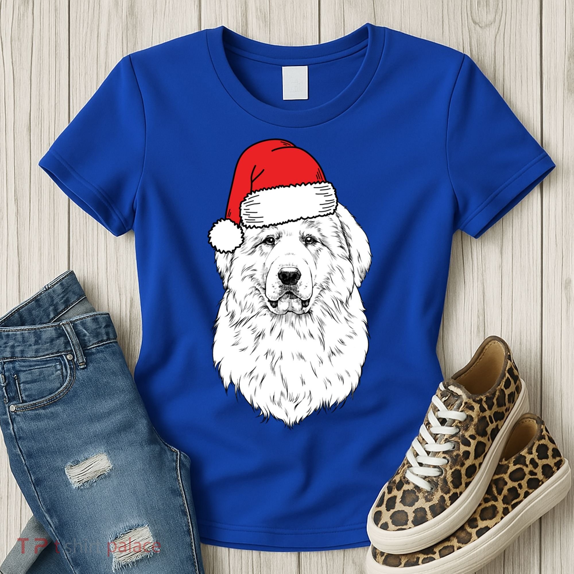 Santa Great Pyrenees Dog Ugly Christmas Meaningful Gift Women's T-Shirt