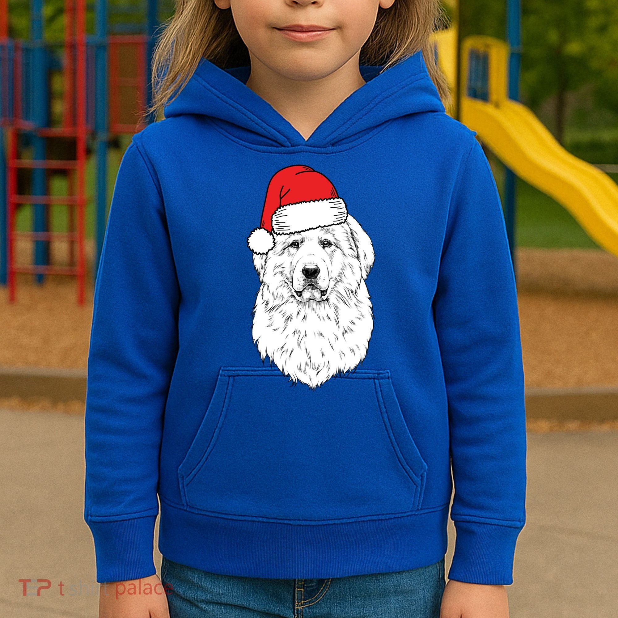 Santa Great Pyrenees Dog Ugly Christmas Meaningful Gift Kids Hoodie