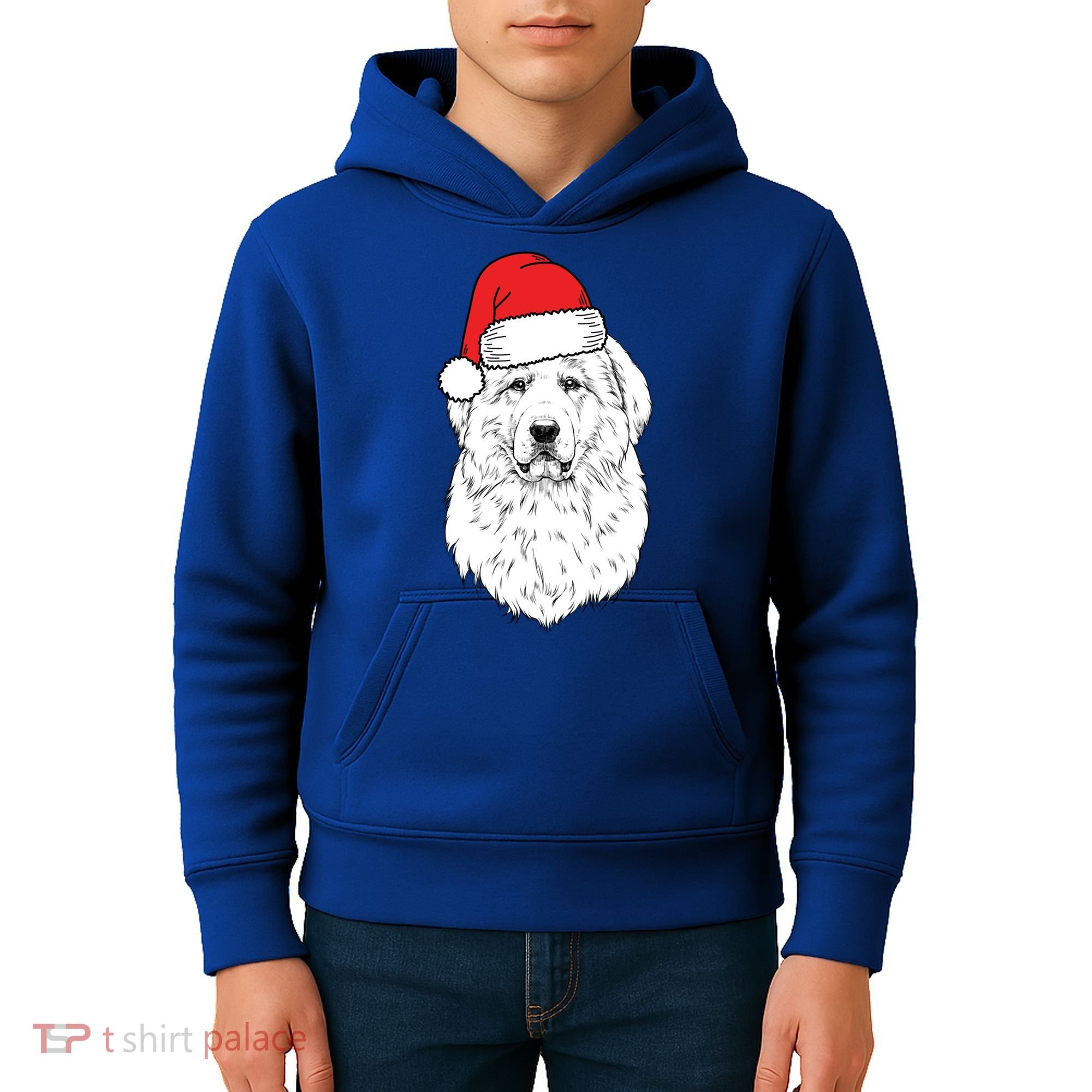 Santa Great Pyrenees Dog Ugly Christmas Meaningful Gift Kids Hoodie