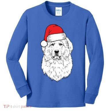 Santa Great Pyrenees Dog Ugly Christmas Meaningful Gift Kids Long Sleeve Shirt