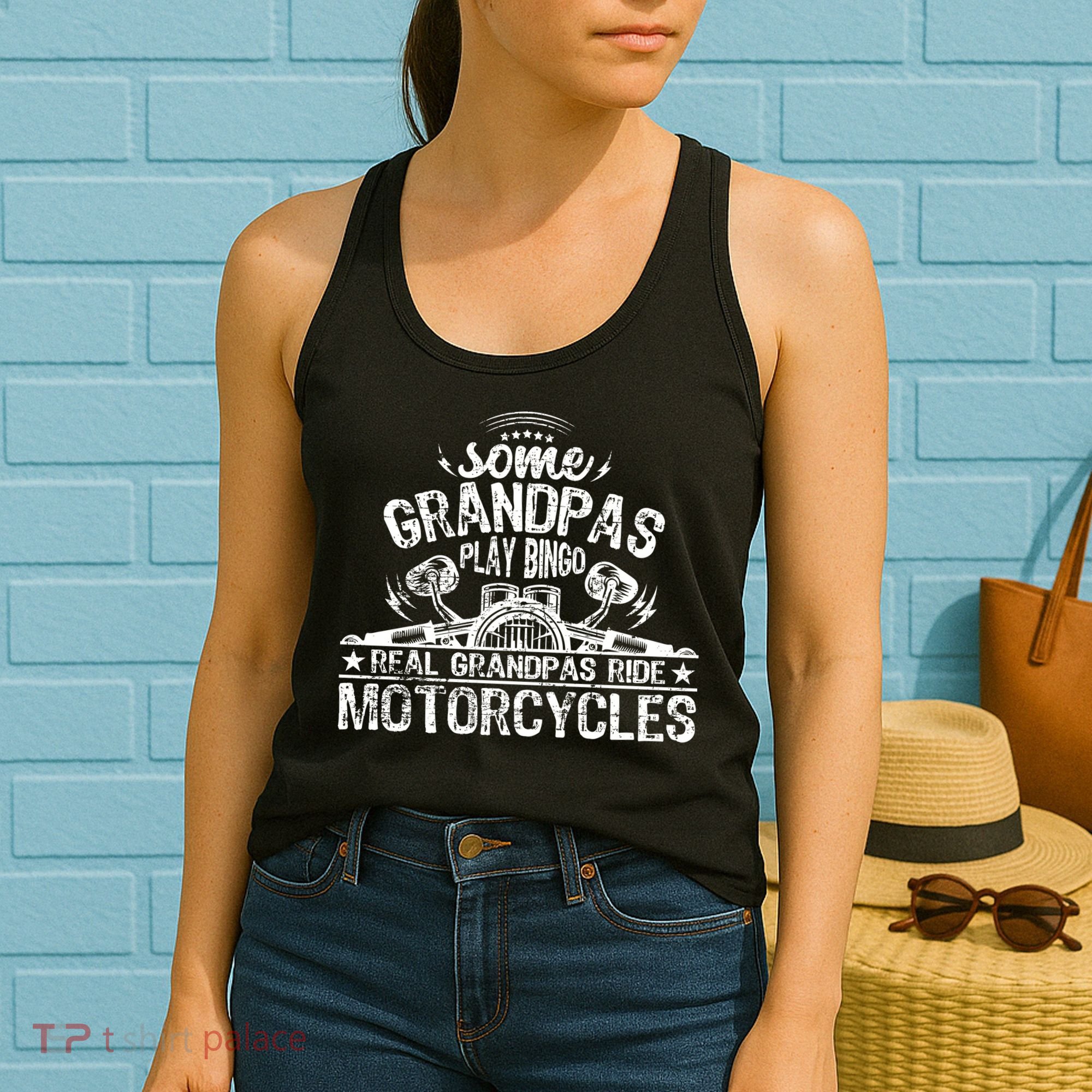 Some Grandpas Play Bingo Real Grandpas Ride Motorcycles Women's Tank Top