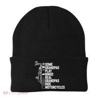 Some Grandpas Play Bingo Real Grandpas Ride Motorcycles Beanie thumb 0