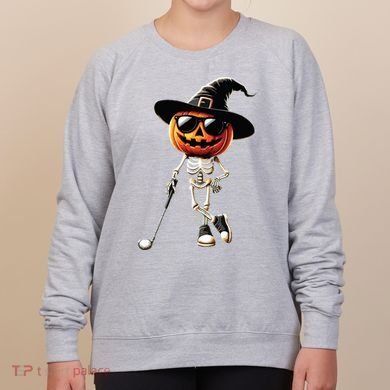 Skeleton Golf Pumpkin Golfing Golfer Halloween Costume Idea Women's Sweatshirt