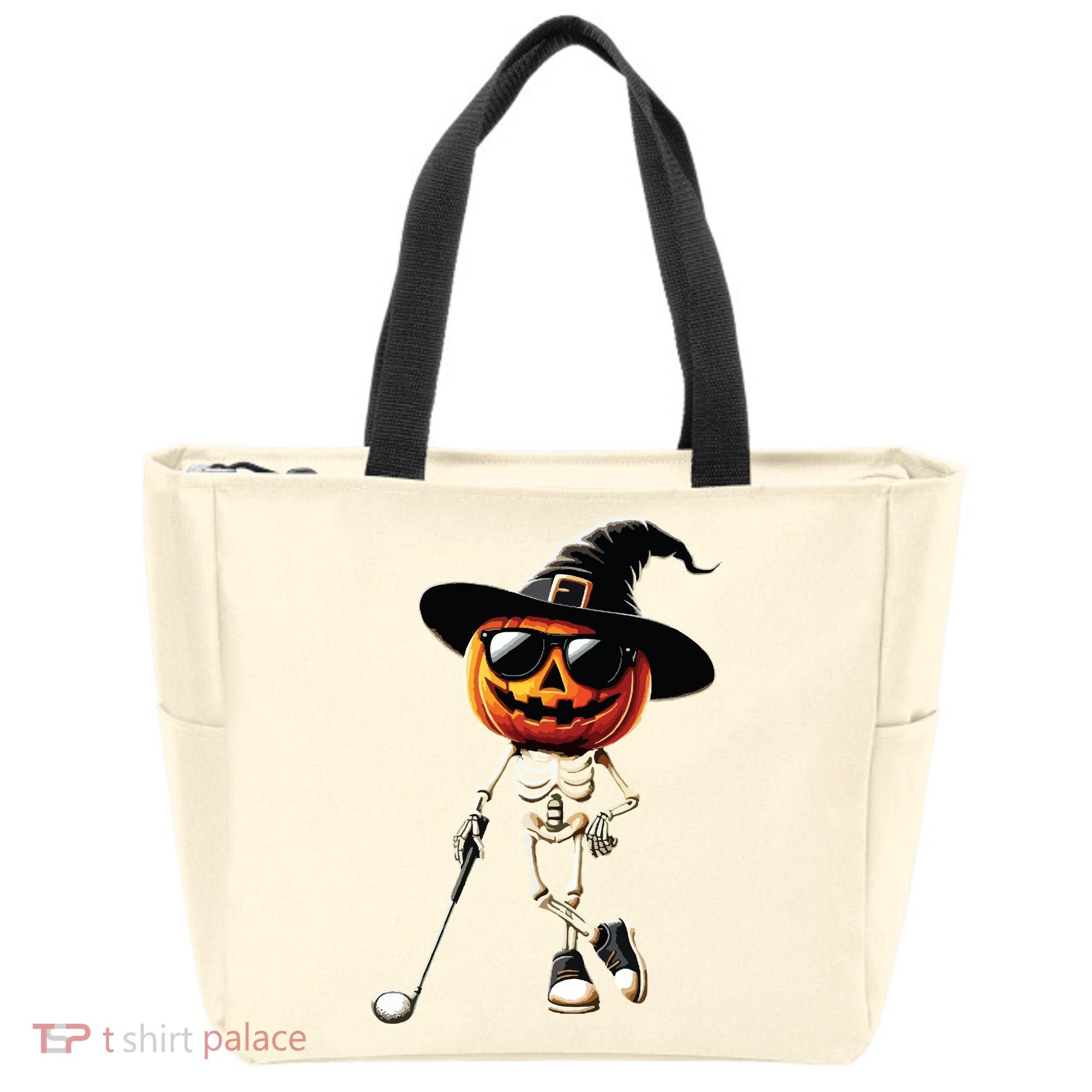 Skeleton Golf Pumpkin Golfing Golfer Halloween Costume Idea Tote Bag