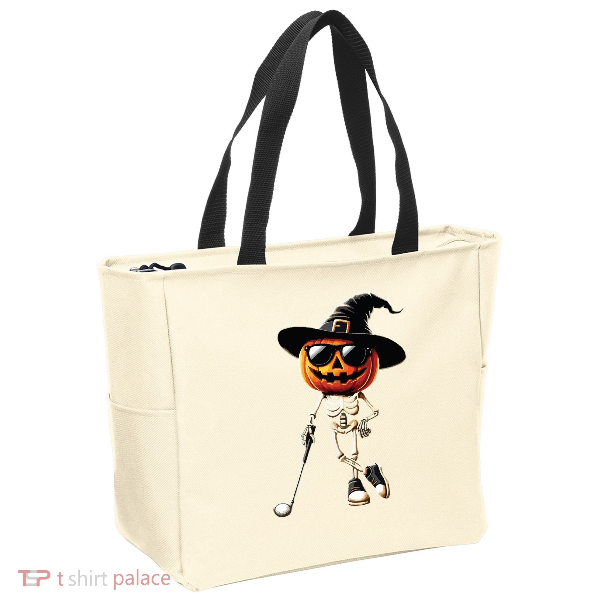 Skeleton Golf Pumpkin Golfing Golfer Halloween Costume Idea Tote Bag