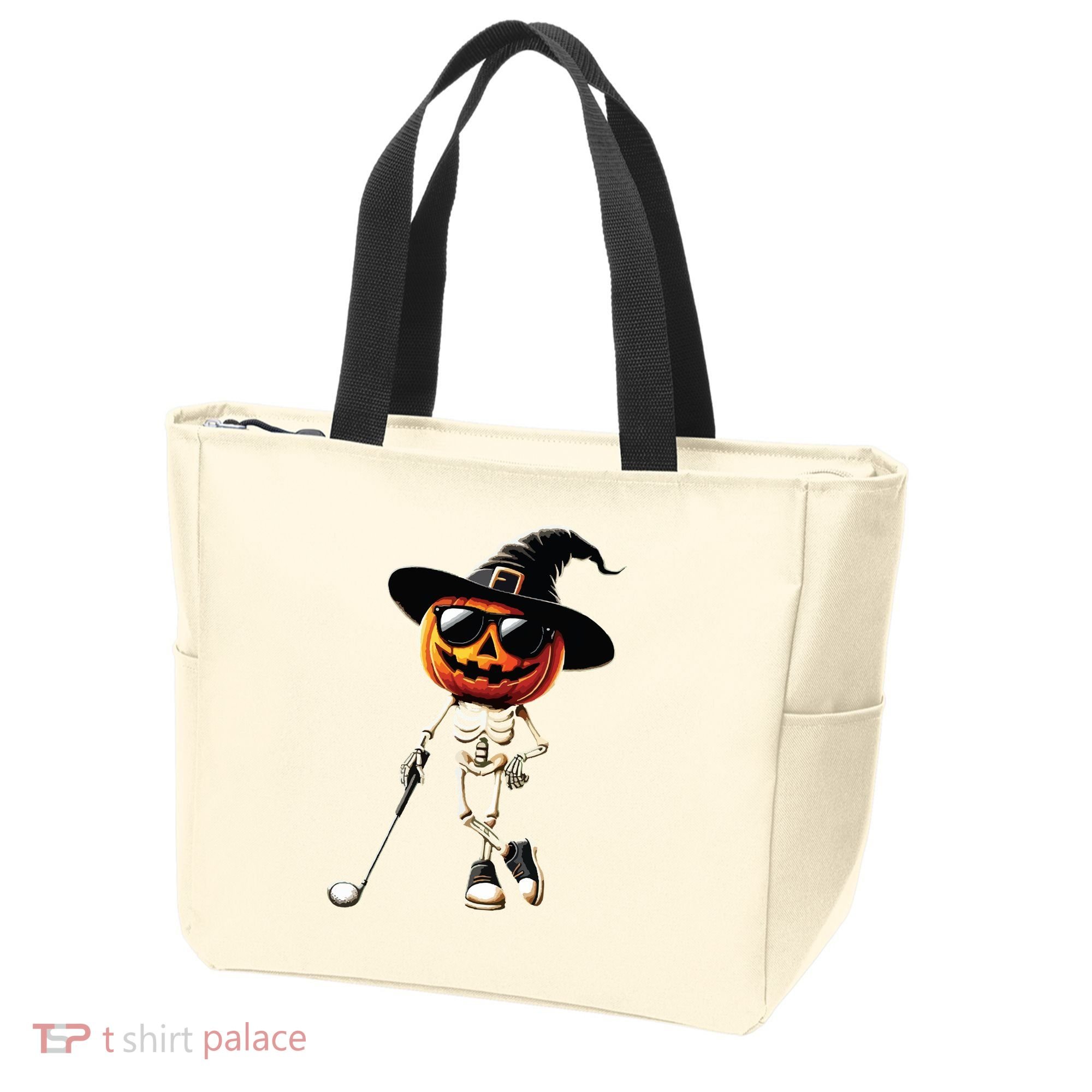 Skeleton Golf Pumpkin Golfing Golfer Halloween Costume Idea Tote Bag