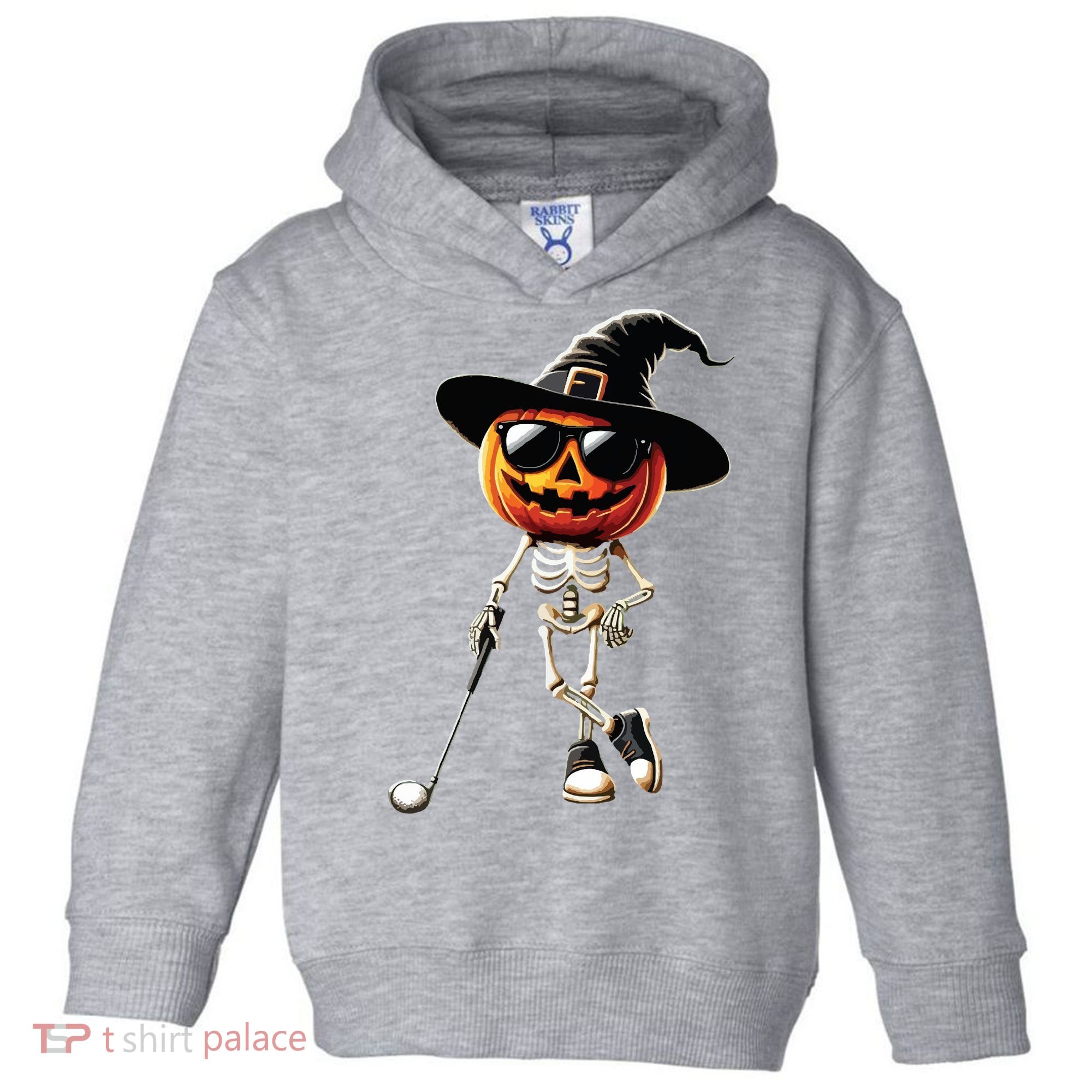 Skeleton Golf Pumpkin Golfing Golfer Halloween Costume Idea Toddler Hoodie