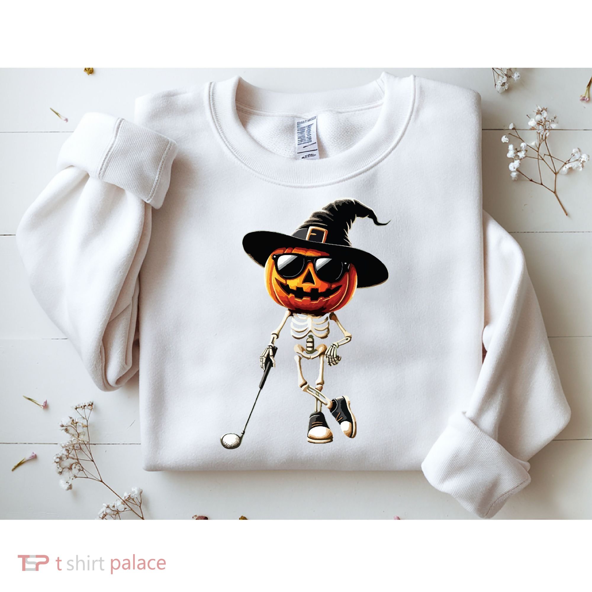 Skeleton Golf Pumpkin Golfing Golfer Halloween Costume Idea Sweatshirt