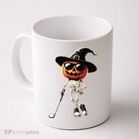 Skeleton Golf Pumpkin Golfing Golfer Halloween Costume Idea Coffee Mug thumb 0