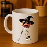 Skeleton Golf Pumpkin Golfing Golfer Halloween Costume Idea Coffee Mug thumb 4