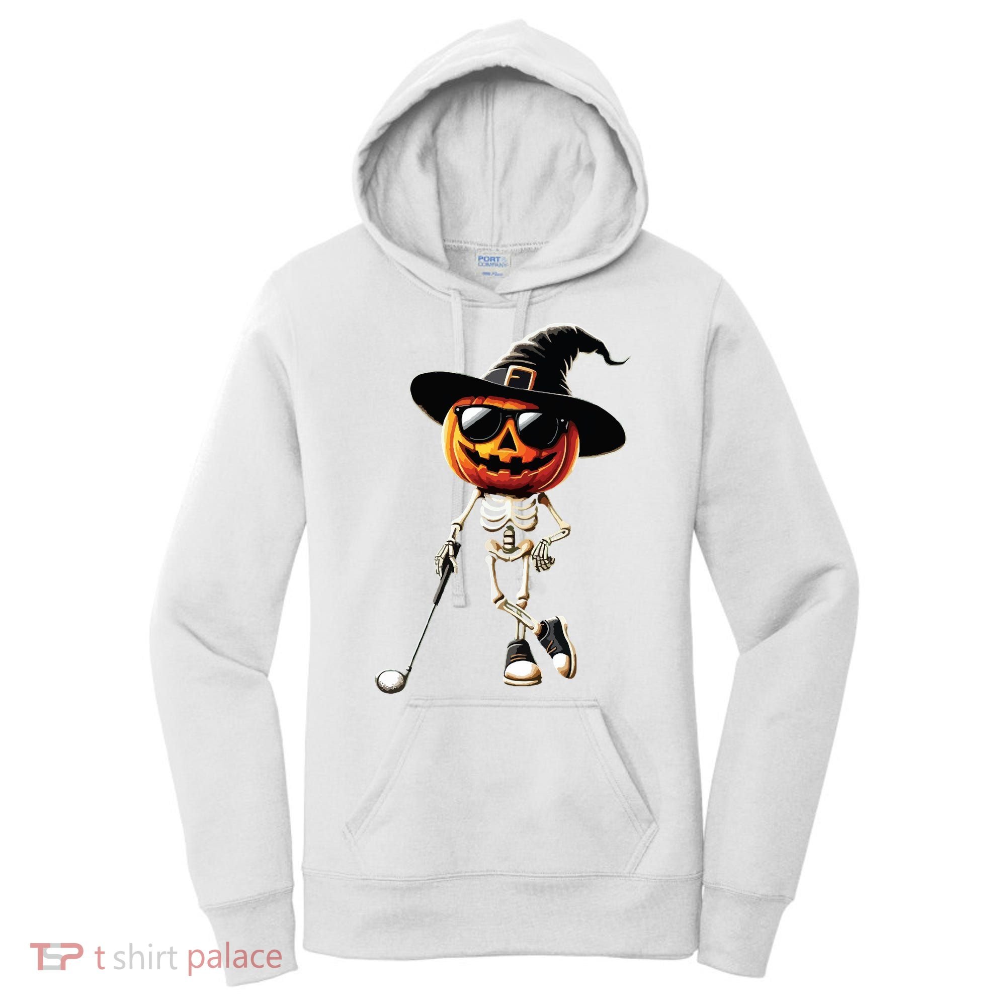 Skeleton Golf Pumpkin Golfing Golfer Halloween Costume Idea Women's Hoodie