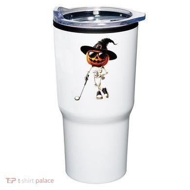 Skeleton Golf Pumpkin Golfing Golfer Halloween Costume Idea Tumbler