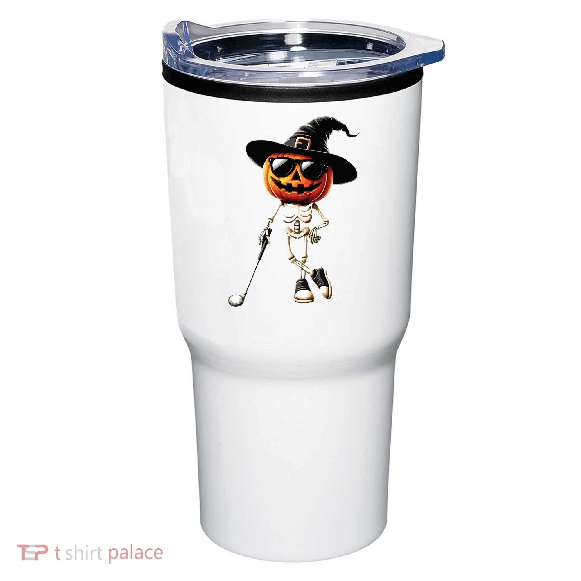 Skeleton Golf Pumpkin Golfing Golfer Halloween Costume Idea Tumbler