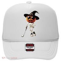 Skeleton Golf Pumpkin Golfing Golfer Halloween Costume Idea Hat thumb 0